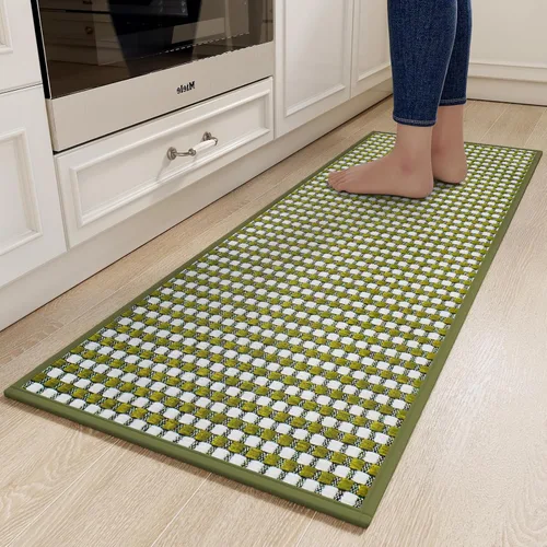Vista 23 de YDKGL Alfombras de cocina antideslizantes y lavables, color negro, 17 x 30