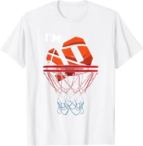Vista 97 de Camiseta de regalo de cumpleaños con red de baloncesto de 10 años, Negro