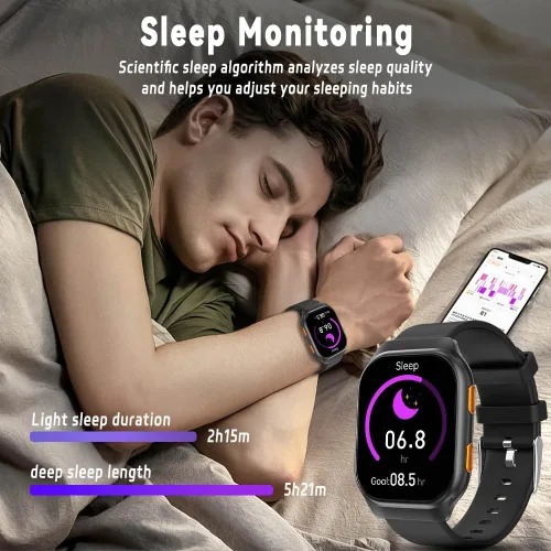 Vista 7 de Relojes inteligentes para hombres, reloj inteligente de seguimiento de actividad física para teléfonos Android/compatible con iPhone, reloj AMOLED
