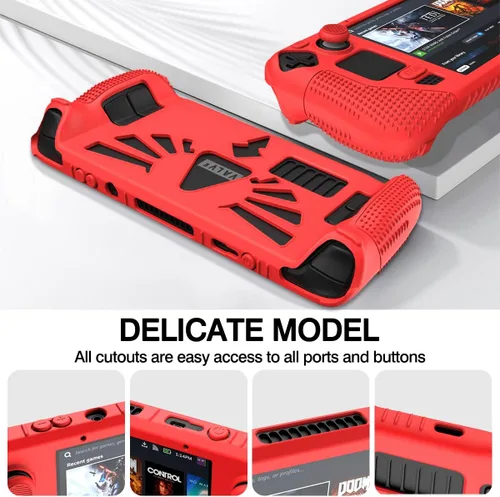 Vista 5 de SUIHUOJI Funda protectora de pie para cubierta de vapor, protector de accesorios de silicona engrosada, cubierta suave con 2 pares de agarres