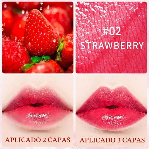 Vista 5 de Juego de tinte de labios de 4 colores, lápiz labial líquido mate mini tinte labial acuoso