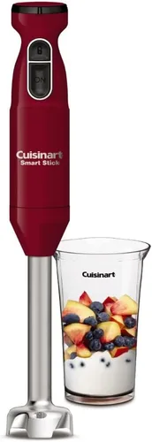 Vista 2 de Cuisinart - Batidora de mano inteligente con cable de dos velocidades, potente batidora de inmersión con motor de 300 W, batidos, batidos, puré Rojo