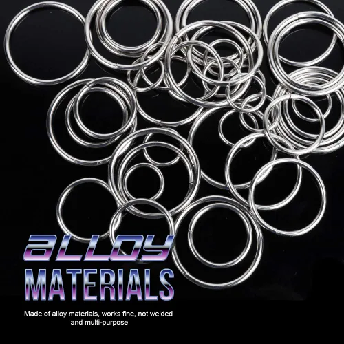 Vista 3 de FANDAMEI Anillo O de metal, 50 piezas de plata multiusos de metal para macramé, camping, correas de perro, hardware, bolsas y más proyectos