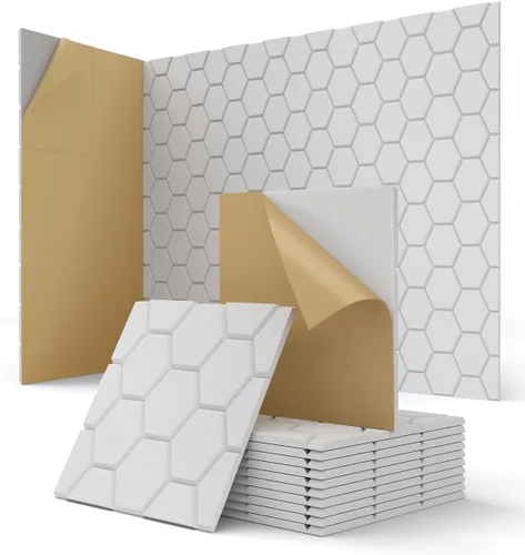 Vista 13 de Paneles acústicos para paredes, Panel de absorción de sonido con patrón de ladrillo, adhesivo para pegar y quitar, para techo, puerta, pared