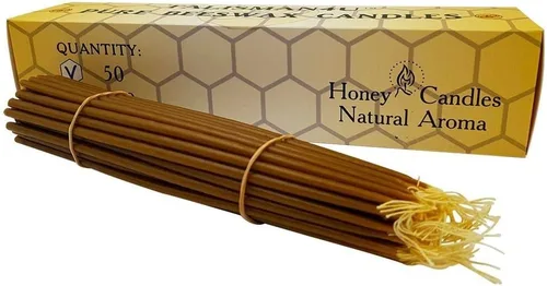 Vista 9 de TALISMAN4U 50 velas cónicas de cera de abejas para iglesia Tierra Santa