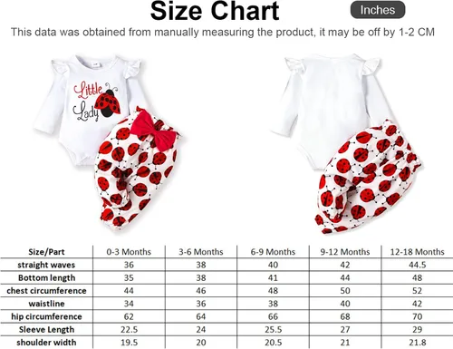 Vista 6 de PATPAT Baby Girl Clothes Long Sleeve Outfits Set Baby Girl Trousers Set