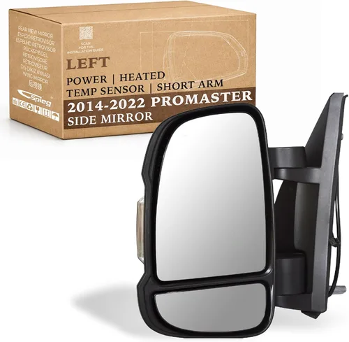 Vista 10 de Spieg 2014-2019 Ram Promaster 1500 2500 3500 Espejo Lateral del Conductor Reemplazo Conjunto de Espejo Retrovisor Lateral Izquierdo Plegable