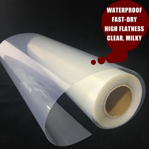 Vista 4 de Película de transparencia impermeable de secado instantáneo para impresión de serigrafía de 5 mil (24 x 100 pies)