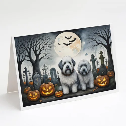 Vista 59 de Caroline's Treasures DAC2042GCA7P Golden Retriever - Tarjetas de felicitación y sobres de Halloween espeluznantes, paquete de 8 tarjetas en blanco