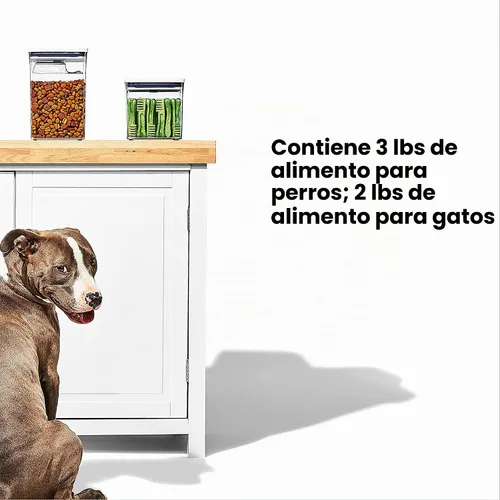 Vista 3 de OXO Good Grips Recipiente POP para mascotas – 2.6 L/2.8 Qt Ideal para hasta 3 libras de comida para perros o 2 libras de comida para gatos Blanco