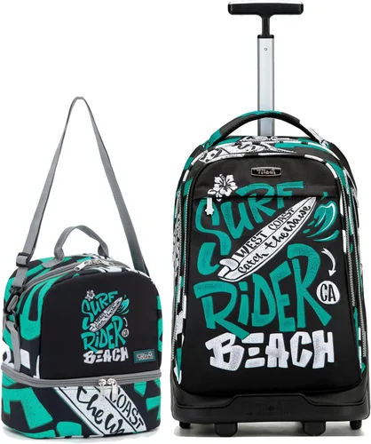 Vista 63 de NEW TILAMI Mochila con ruedas de 19 pulgadas con bolsa de almuerzo para niñas y niños, mochila para laptop con ruedas, bolsa de mano duradera