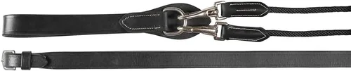 Vista 8 de Horze Sparta Nylon/Cuero Draw Riendas - Negro - Caballo