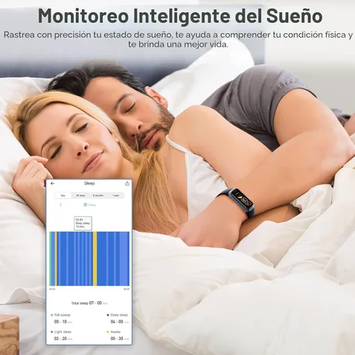 Vista 4 de Rastreador de actividad física con contador de pasos/calorías/cronómetro, rastreador de actividad, monitor de salud con monitor de frecuencia
