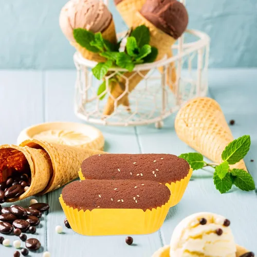 Vista 5 de Forros para cupcakes en forma de barco, 1000 unidades, tazas de papel amarillo para hornear cupcakes o mini aperitivos