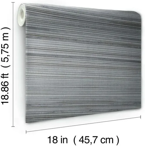Vista 6 de RoomMates RMK11668RL Papel tapiz de bambú sintético gris para despegar y pegar