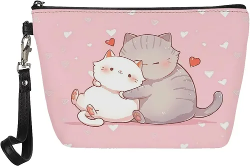Vista 11 de Upetstory Bolsa de maquillaje de animales, bolso pequeño de cuero para cosméticos de viaje para niñas y mujeres, bolso de mano para lápiz labial