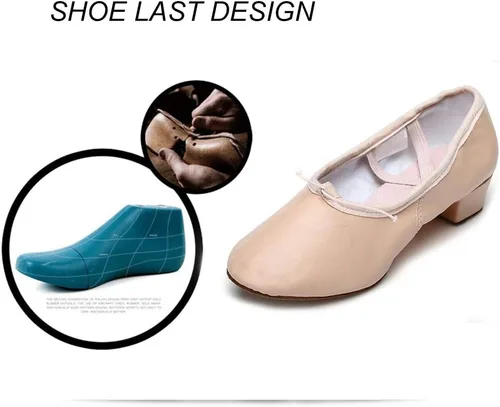 Vista 5 de HIPPOSEUS Zapatos de baile latino de cuero para mujer, zapatos de práctica de baile latino, modelo 101