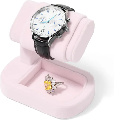 Vista 8 de Oirlv Soporte de exhibición de reloj individual Soporte de reloj de pulsera Negro