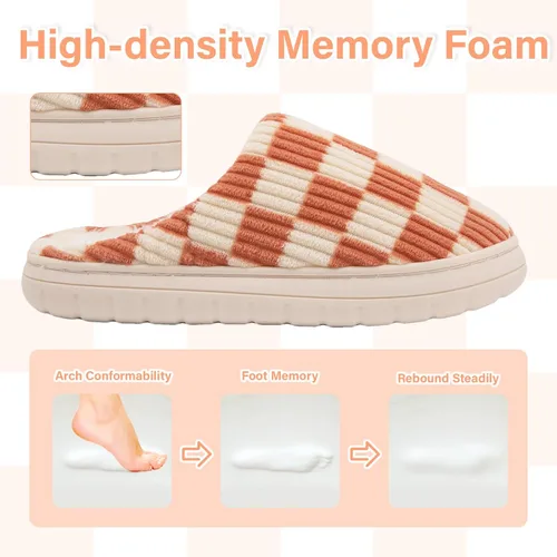 Vista 11 de Jaeynow Pantuflas mullidas para mujer en interiores, zapatos de casa unisex de espuma viscoelástica para hombre, zapatos de invierno cálidos