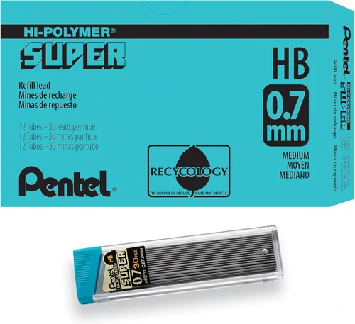 Vista 18 de Pentel Super Hi-Polymer repuesto de mina, 3/100 pulgadas, Gris