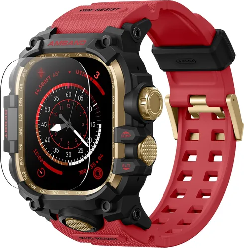 Vista 26 de amBand - Carcasa compatible con Apple Watch SE 3/SE 2/SE/6/5/4 de 1.732 pulgadas, M3 de 1.732 pulgadas, resistente correa táctica, protector