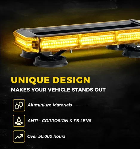 Vista 5 de Xprite Barra de luces estroboscópicas de emergencia para techo de 18 pulgadas, 150 LED, luces de advertencia intermitentes de servicio pesado