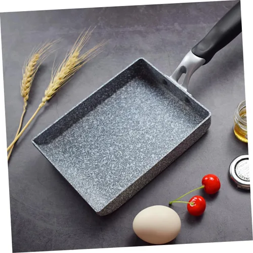 Vista 5 de COLLBATH Sartén rectangular antiadherente Tamagoyaki japonés para panqueques enrollados, utensilios de cocina para freír fácilmente y preparar