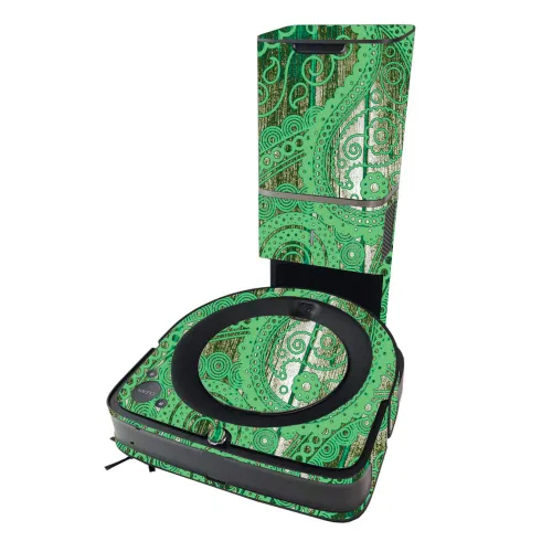 Vista 7 de MIGHTY SKINS MightySkins Skin compatible con iRobot Roomba s9+ Vacuum - Negro abstracto Funda protectora y única de vinilo Fácil de aplicar