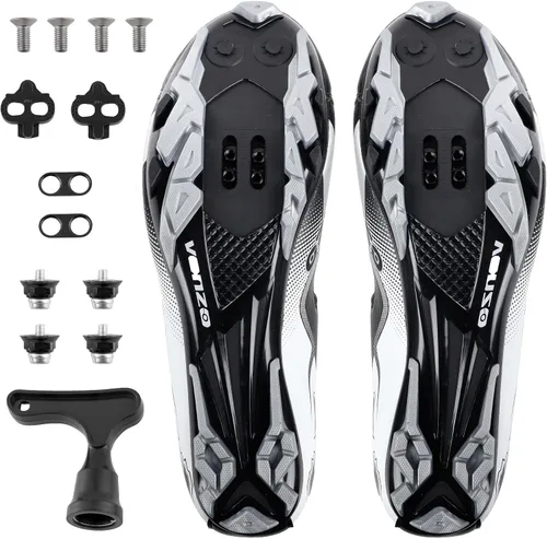 Vista 6 de Venzo Men's Mountain Bike Bicycle Cycling Shoes with Multi-Function Clip-Less Pedal & Cleat - Compatible with Shimano SPD & Crankbrother Systems