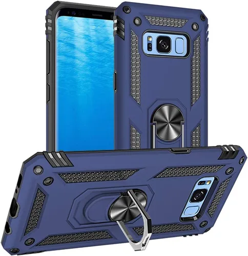 Vista 7 de Yiakeng Funda para Samsung Galaxy S8, Samsung S8, funda protectora de grado militar con anillo para Samsung Galaxy S8 (verde militar)