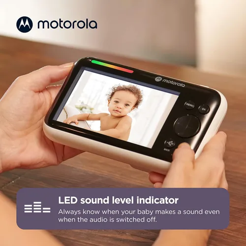 Vista 7 de Motorola Nursery Monitor de video WiFi para bebés con cámara y audio, pantalla de 5 pulgadas, conexión HD PIP1510, rango de 1000 pies, montaje