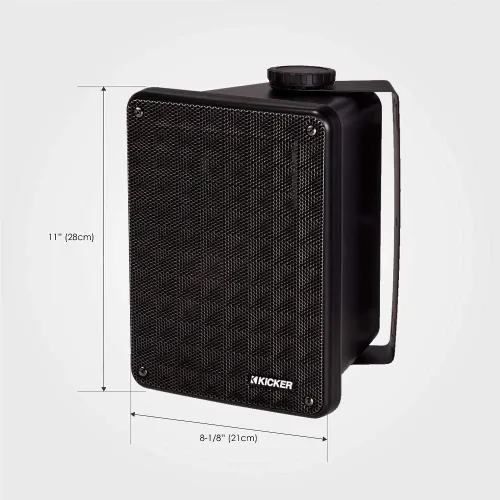 Vista 5 de Par de altavoces KICKER KB6B de 2 vías de gama completa para interior y exterior (par) Altavoces resistentes a la intemperie para patio, garaje Negro