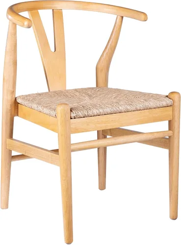 Vista 4 de Boraam Sillas de comedor Wishbone - Juego de 2 - Acabado natural