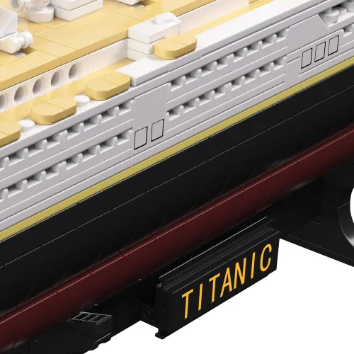 Vista 7 de NETEHU - Juego de bloques de construcción modelo Titanic Boat de 1465 piezas, modelo de crucero de ladrillos, juguetes educativos de bricolaje