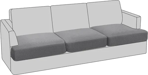 Vista 26 de PrinceDeco Funda elástica para sofá biplaza con cojín en forma de T para sofá de 2 cojines, funda de asiento con parte inferior elástica, apta