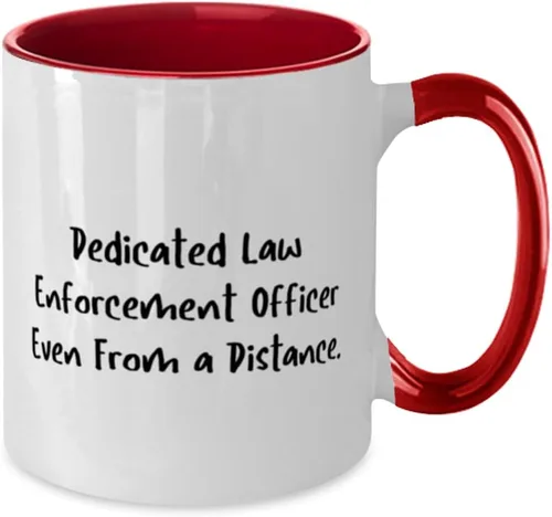 Vista 2 de Cute Law enforcement officer Gifts, Dedicated Law, Birthday Gifts, Two Tone 11oz Mug For Law enforcement officer from Colleagues, Police officer