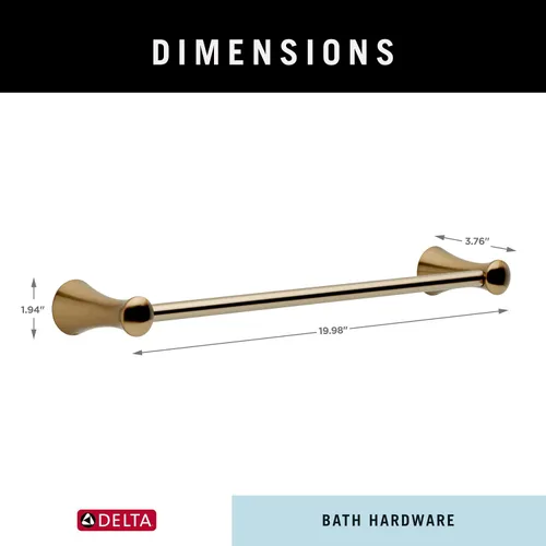 Vista 2 de Delta Lahara (1-Pack) 18" Toallero para baño, Toallero de 45.7 cm para baño, Toallero de bronce champán para baño, Toallero de barra para baño