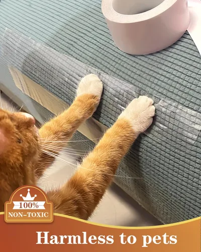Vista 5 de Cat Scratch Tape 2 rollos – Cinta protectora transparente de doble cara para muebles – 2.5 pulgadas 15 yardas