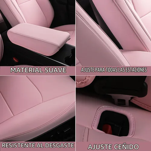 Vista 6 de Xipoo Funda de asiento compatible con Tesla Model 3, funda de asiento de automóvil, funda de poliuretano de repuesto para Tesla Model 3 2017 2018