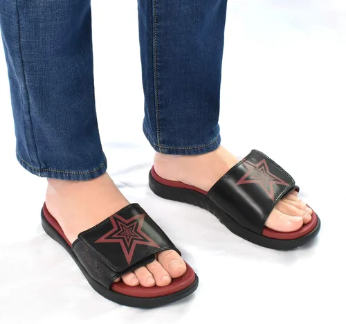 Vista 4 de KuaiLu Sandalias deportivas para hombre con cojín suave y soporte de arco para fascitis plantar, puntera abierta, ajustables, para interiores
