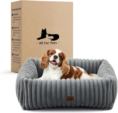 Vista 12 de Cama lavable para perros pequeños y medianos, cama rectangular ortopédica de forro polar de pana para mascotas con funda extraíble y parte inferior
