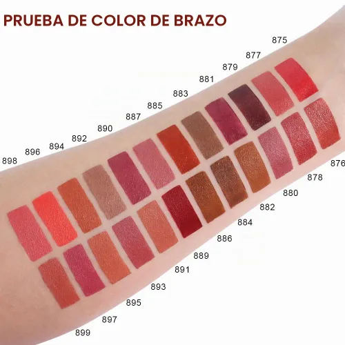 Vista 5 de Lápiz labial mate de terciopelo marrón café, lápiz labial delgado de alta pigmentación, resistente al agua de larga duración para mujeres, regalo