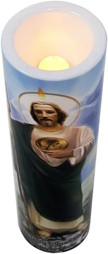 Vista 9 de Vela LED de oración de devoción sin llama Saint Jude