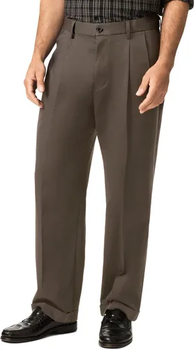 Vista 10 de Dockers - Pantalones para hombre, ajuste holgado, cómodos, caqui, plisados Negro Metal