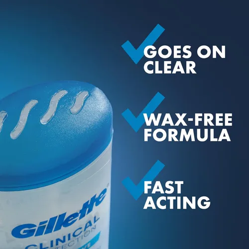 Vista 2 de Gillette Antitranspirante clínico y desodorante para hombres, protección contra el sudor y el olor 72 horas, frescura de larga duración, tecnología