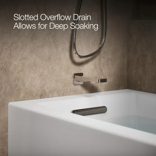 Vista 5 de Kohler 20201-LA-0 Bañera de alcoba Underscore® de 60" x 30" con delantal integral, brida integral y drenaje a la izquierda, Blanco