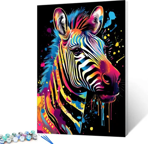 Vista 25 de Tucocoo Kit de pintura por números de lobo colorido, lienzo de 16 x 20 pulgadas, pintura al óleo digital para adultos con pinceles y pigmento Obras