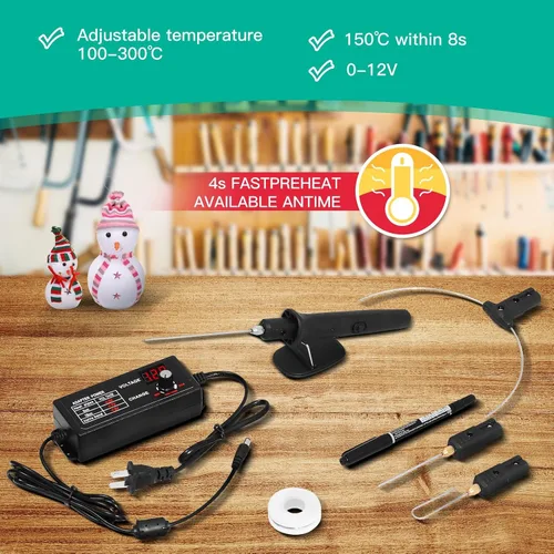 Vista 3 de Cortador de espuma caliente 10 en 1, cortador de espuma, máquina de corte eléctrica, kit de herramientas con controlador de voltaje digital