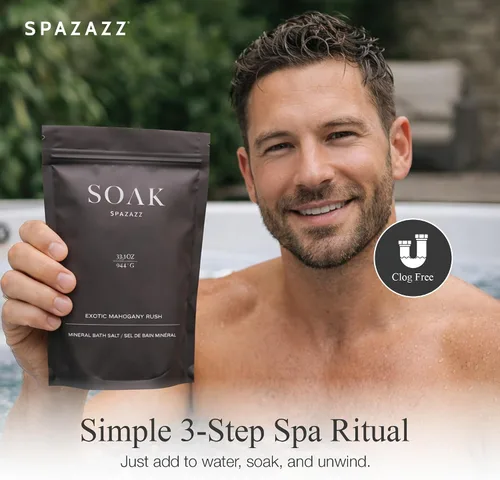 Vista 7 de Spazazz Sales de baño del Mar Muerto con magnesio y árnica, baño mineral de aromaterapia para relajación. Sales de remojo de bañera - Cristales