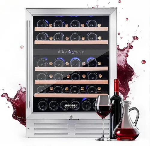 Vista 10 de BODEGA COOLER - Enfriador de vino de 24 botellas para el hogar y la cocina, mini refrigerador para dormitorio, refrigerador de vino con control